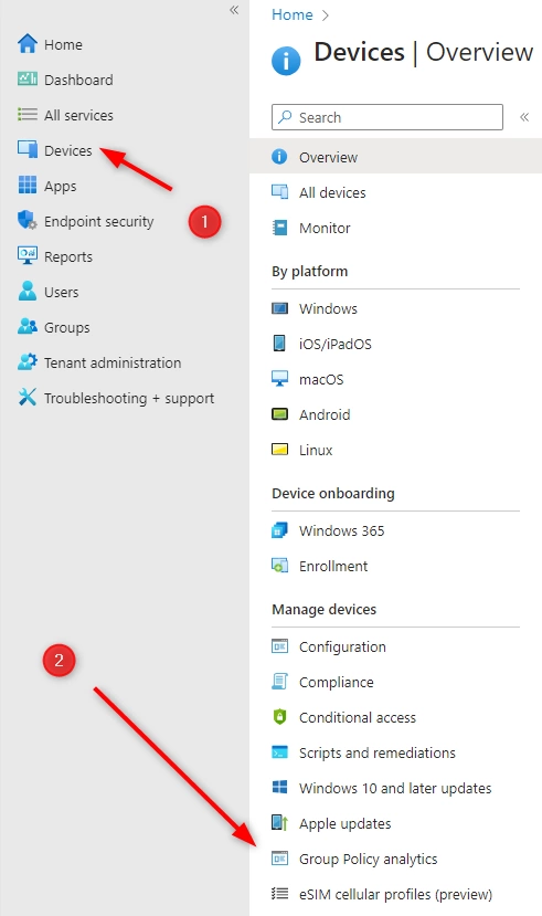 Migrate Group Policy Intune