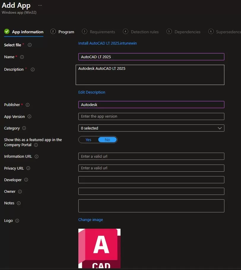 Intune Autocad package