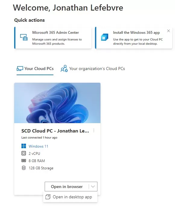 Intune Windows 365 Cloud PC