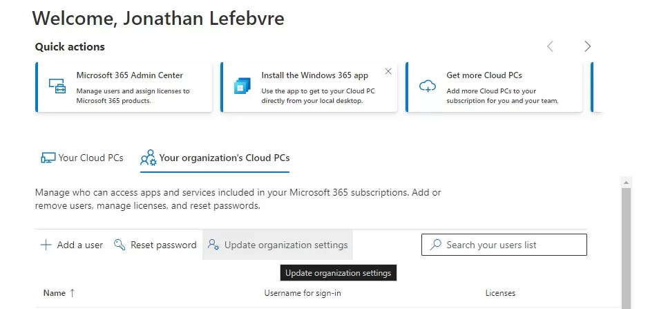 Intune Windows 365 Cloud PC