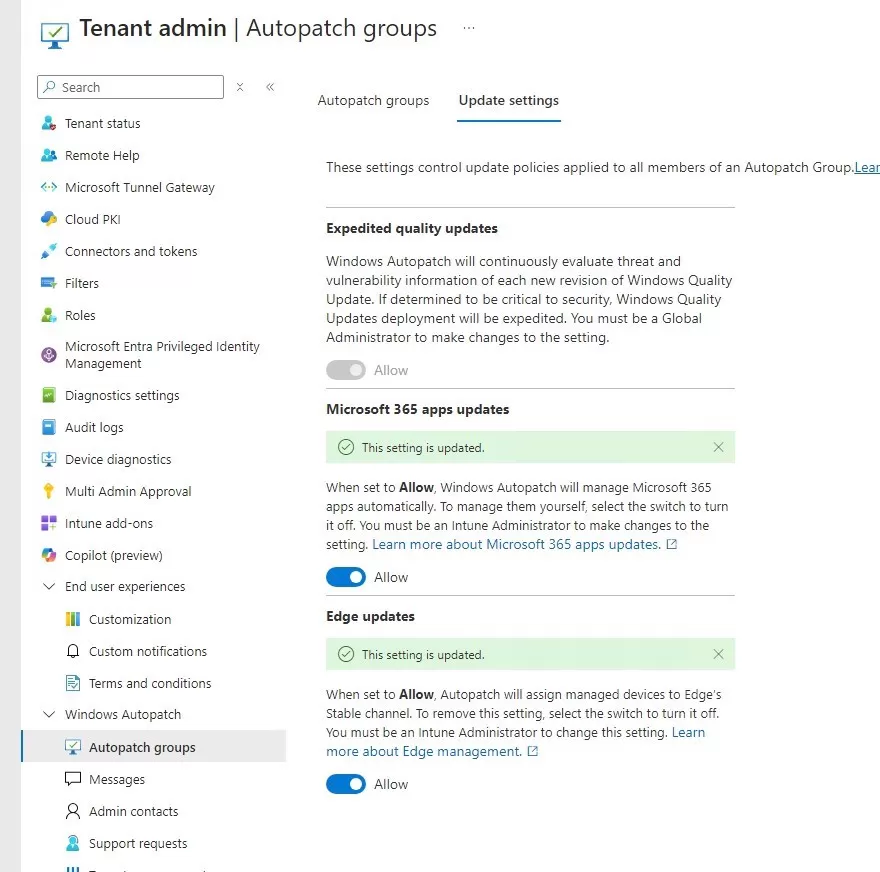 Intune Windows Autopatch