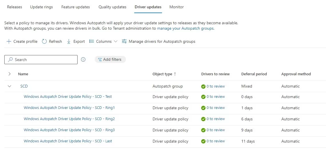 Intune Windows Autopatch