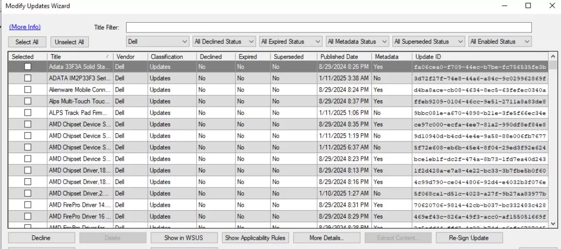 SCCM Clean WSusContent