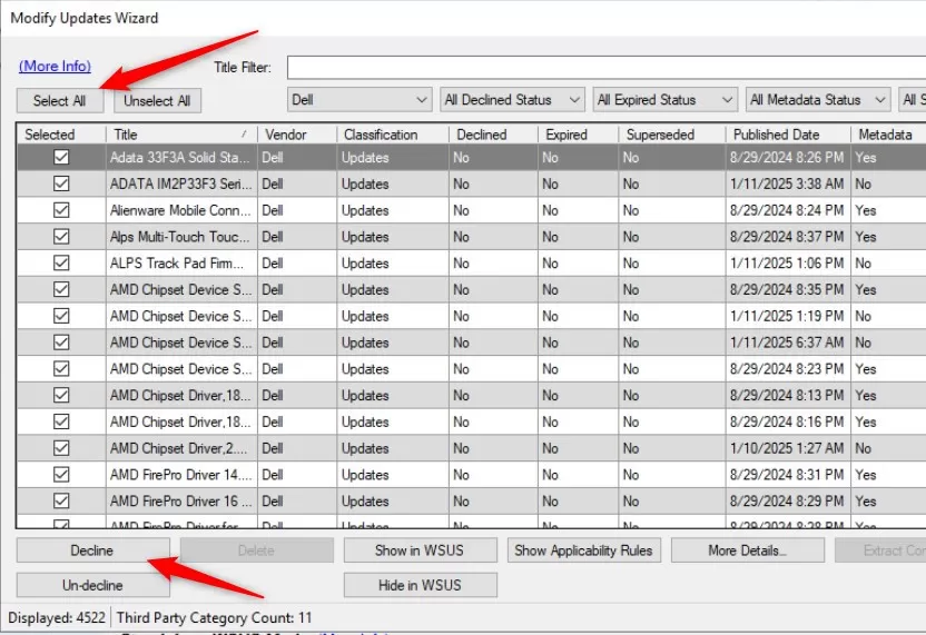 SCCM Clean WSusContent