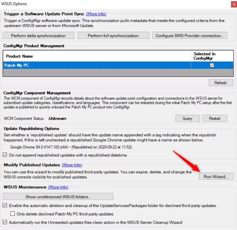 SCCM Clean WSusContent