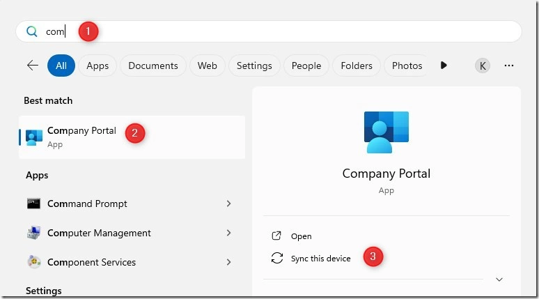 image Intune Windows Device Sync