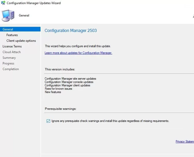 sccm 2503 upgrade