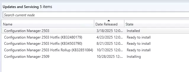 sccm 2509 upgrade