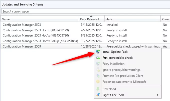 sccm 2509 upgrade