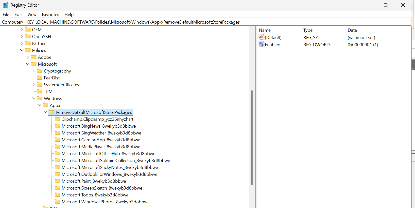 Intune Remove Microsoft Store packages