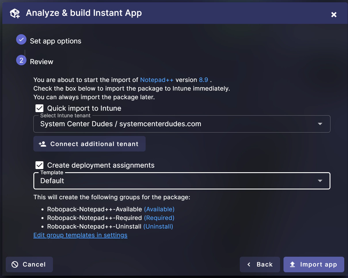 Robopack Application guide