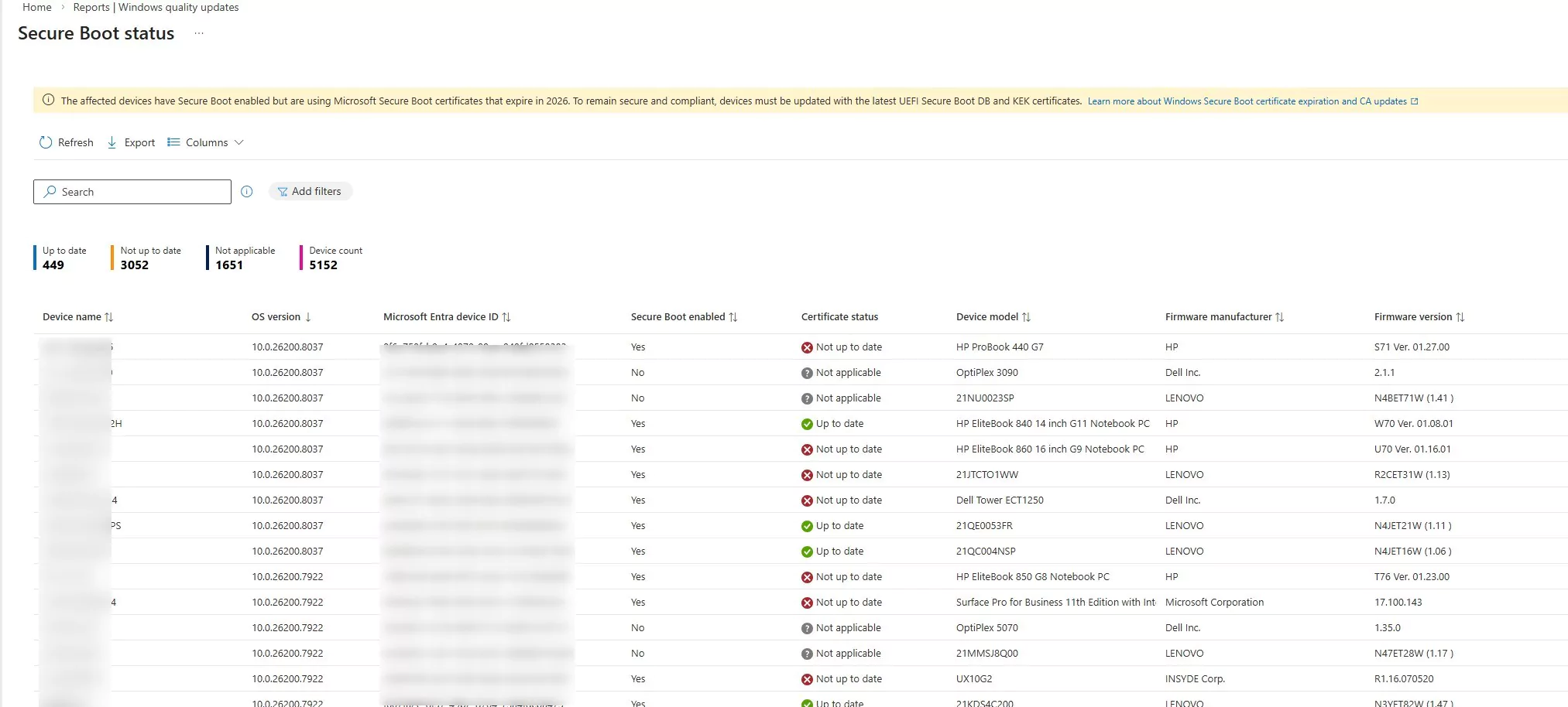 Intune Secure Boot Certificate