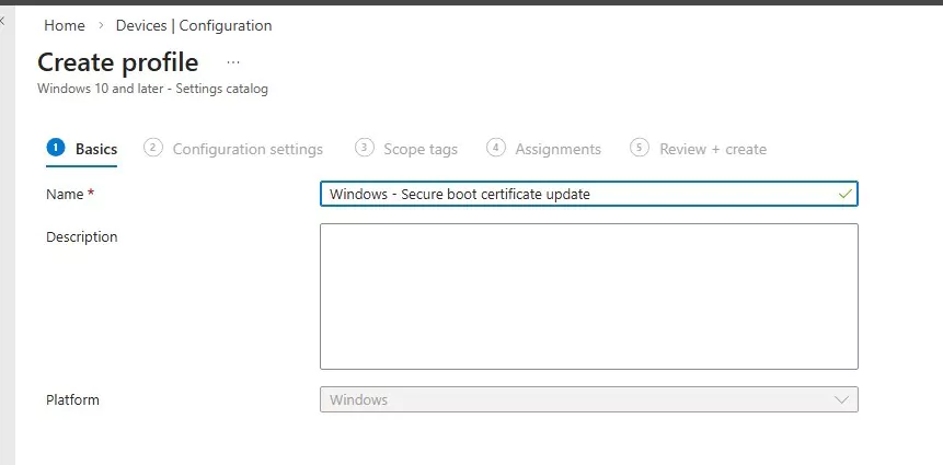 Intune Secure Boot Certificate